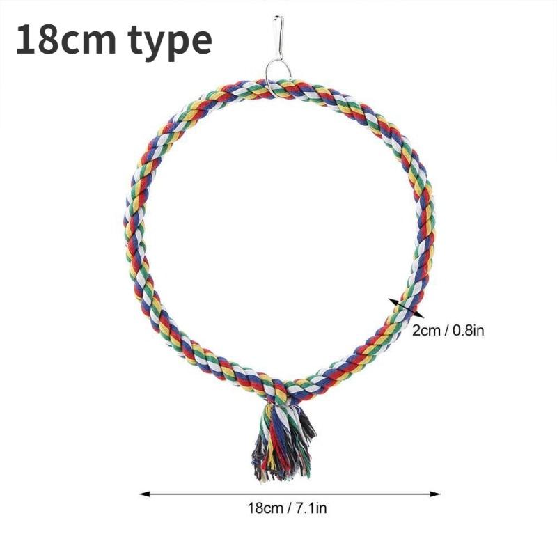 Птица Попугай Круг Кольцо Веревка Окунь Подставка Качели Жевательная Игрушка Птичья Клетка Украшения Аксессуар