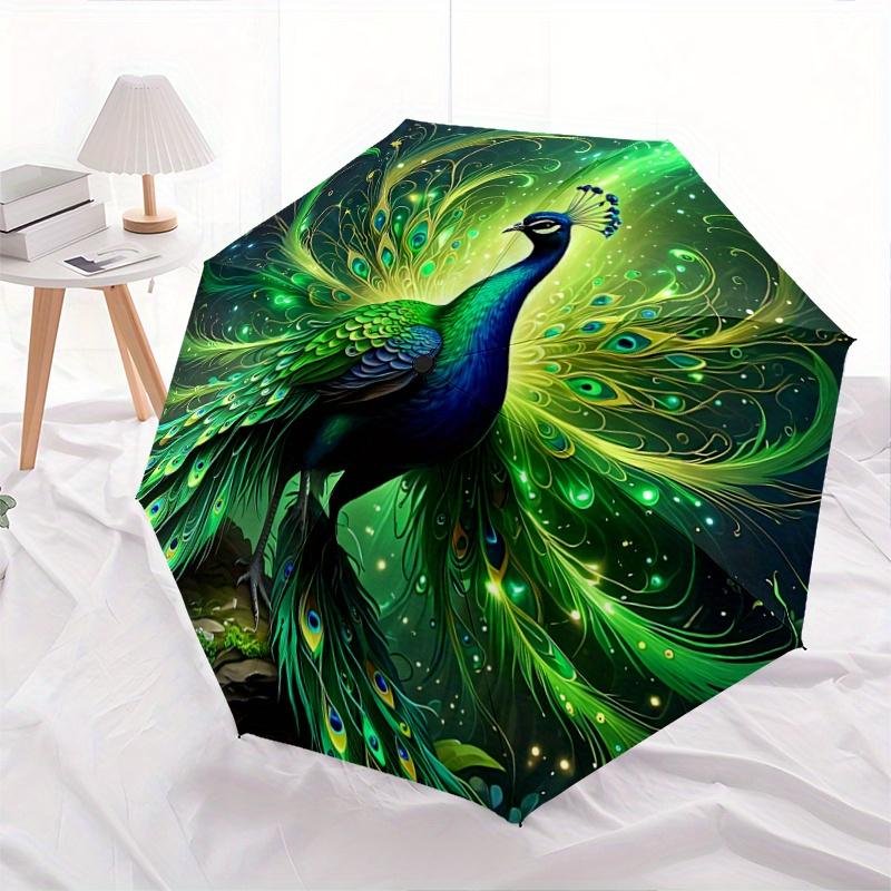 1pc Enchanted Peacock Cartoon Umbrella,Compact Umbrella, Suitable for Camping, Ideal Easter Birthday Gift for Family and Friends.C081