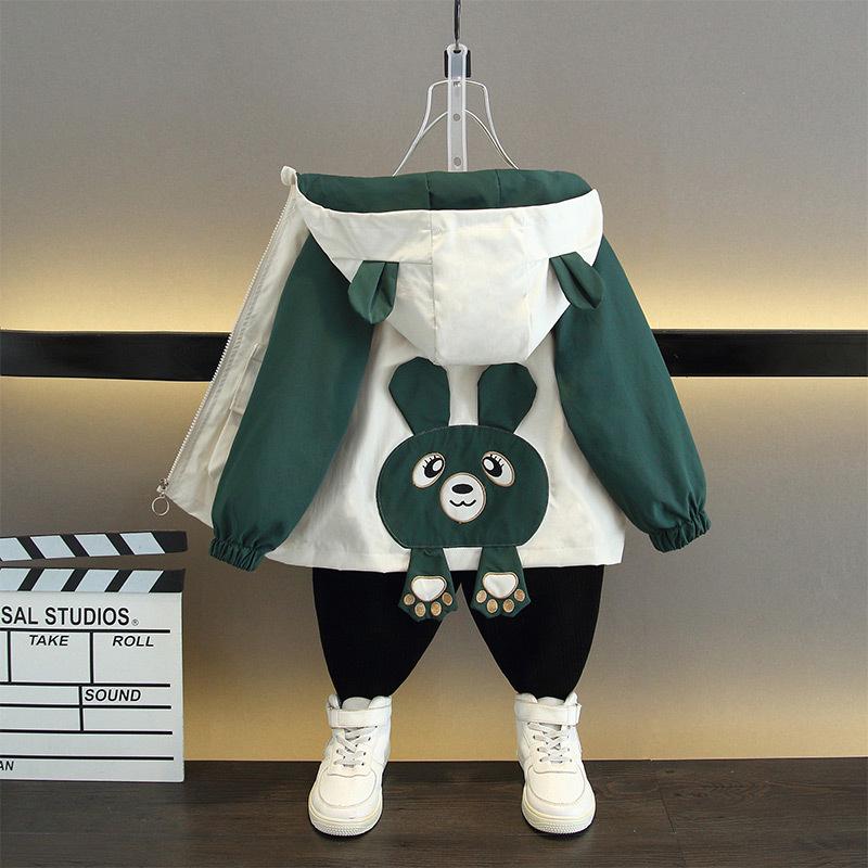 2025 Spring Boys' Hooded Zip-Up Jacket - Korean Style for Kids and Toddlers