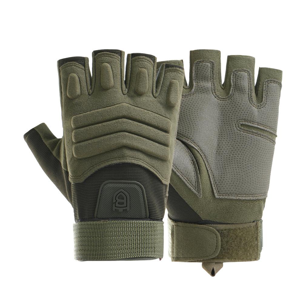 Фитнес Перчатки без пальцев для мужчин для тренировок на открытом воздухе, тактические, полевые, с одинарной перекладиной, износостойкие, противоскользящие, для езды на мотоцикле