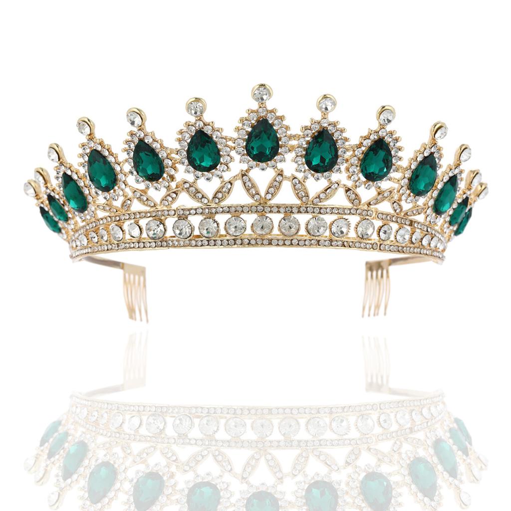 Цветная корона со стразами Большая корона с гребнем Свадебная тиара-корона