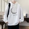 Spring Plus Size Sweatshirt for Men Hooded Loose Fat Top for Teenagers Handsome Versatile Fashion Printed Jacket