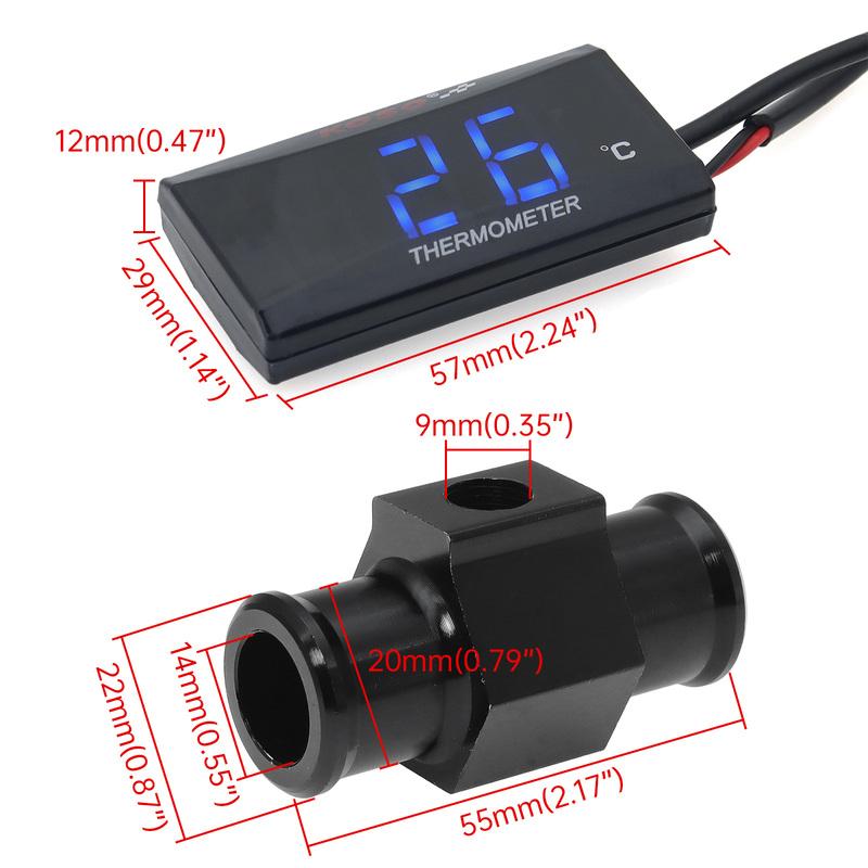 Mini Meter Thermometer Motorcycle KOSO Water Temperature Gauge for XMAX300 CB400 MT 07 09 + Koso Temperature Sensor