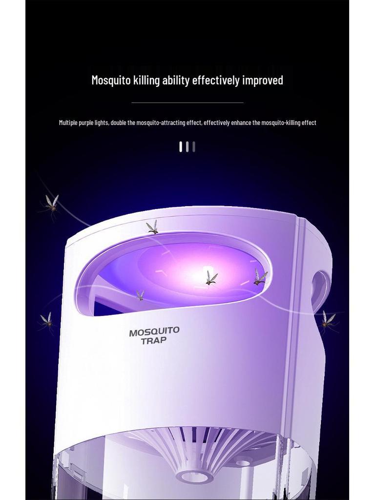 USB-Powered Photocatalytic Mosquito Trap Lamp: Indoor/Outdoor Electric Mosquito Catcher with Suction Technology.