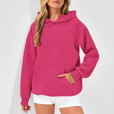 Осень-зима Женская толстовка с капюшоном, свободная, с большим накладным карманом, однотонная, с капюшоном, эластичные манжеты, повседневная, на каждый день