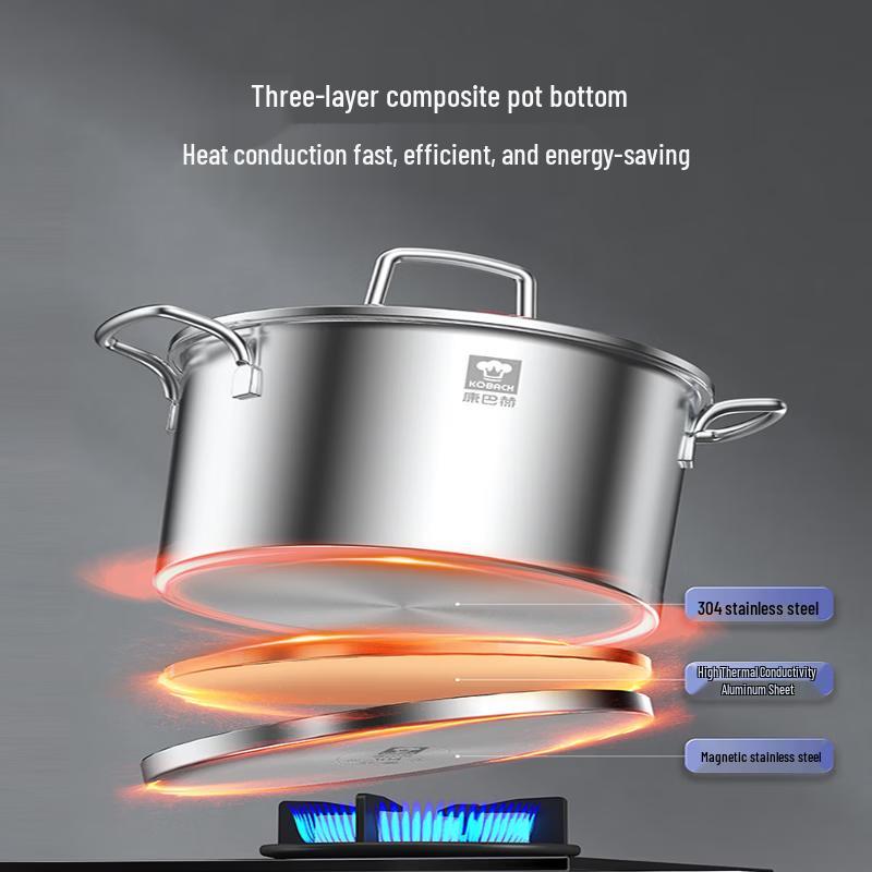 KOBACH 304 Stainless Steel Anti-Overflow Soup Pot