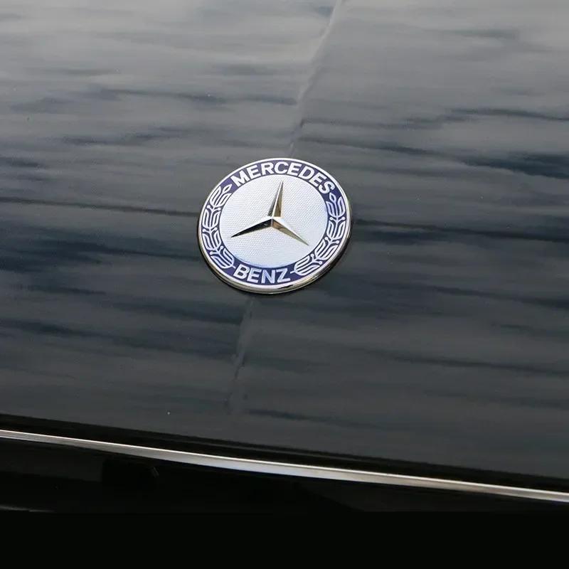 LPQ4 2025 Car For Mercedes benz AMG Car Metal Flat Hood Emblem Front Badge Logo Sticker For Mercedes Benz W212 W213 W205 W177 W247 W1