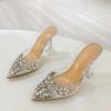 Элегантные туфли-лодочки с острым носком, прозрачные туфли на высоком каблуке, свадебные туфли для выпускного вечера, модные туфли с кристаллами и бриллиантами, прозрачные ПВХ сандалии, женские туфли