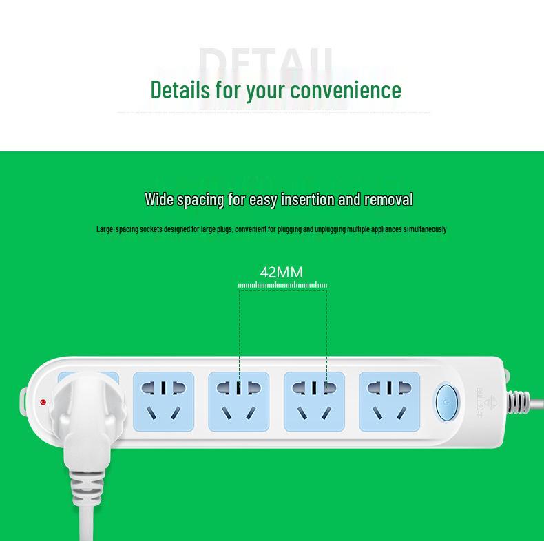 GN-606/607 Power Strip: Four-Outlet Extension Cord with Master Control
