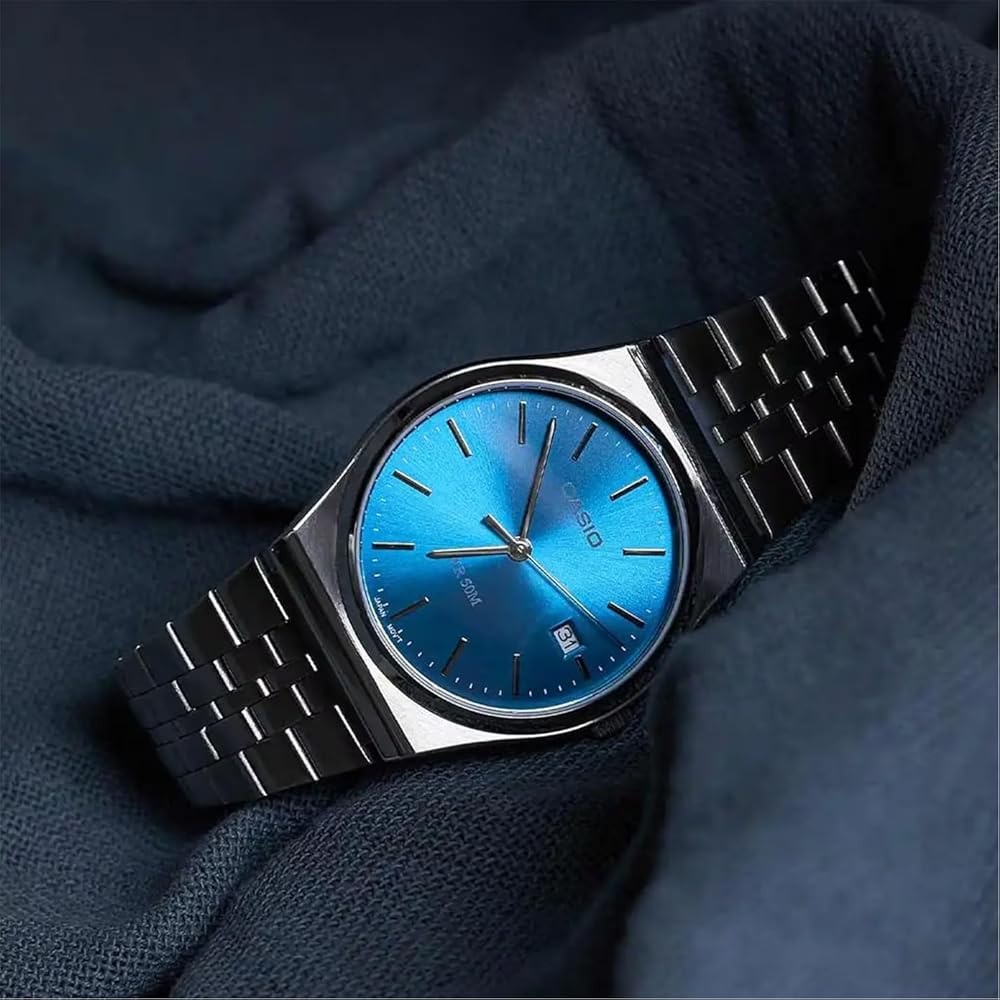 Casio MTP-B145D-2A2VEF Men's Casual Collection Time Only Watch Bracelet Silver Stainless Steel