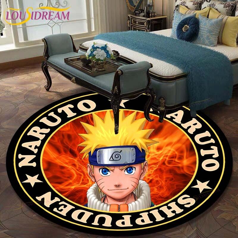Круглый ковер с рисунком Наруто для гостиной, детский коврик, напольный коврик, коврик для ванной, ковер для спальни, коврик для детской комнаты