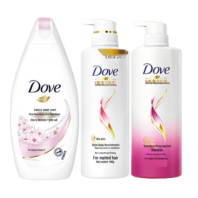 Dove Cherry Blossom Shower & Hair Care Bundle