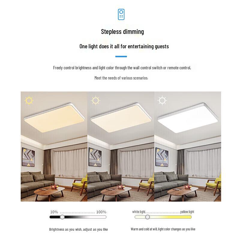 NVC LED Ceiling Light with Stepless Dimming and Eye Protection