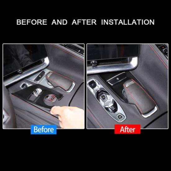 Матовая черная ABS накладка на основание консоли селектора режимов для C8 Corvette -25