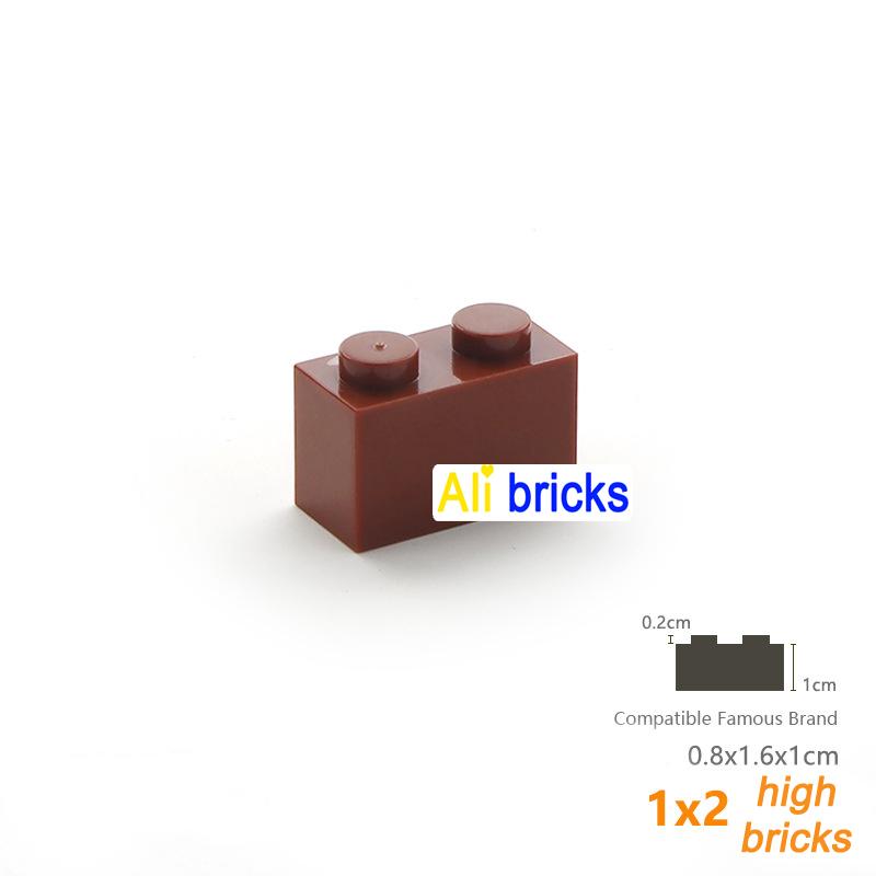 60pcs/lot Bulk Blocks Building Bricks Thick 1X2 Educational Assemblage Construction Toys for Children Size Compatible With Brand