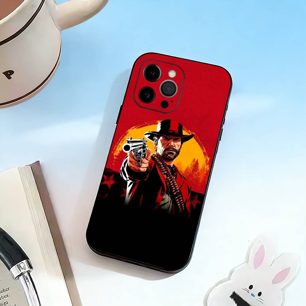 Чехол для телефона Red Dead Redemption 2 для iPhone 17, 16, 15, 14, 13, 12, 11 Plus, Pro Max, Другие Мягкий Черный Чехол