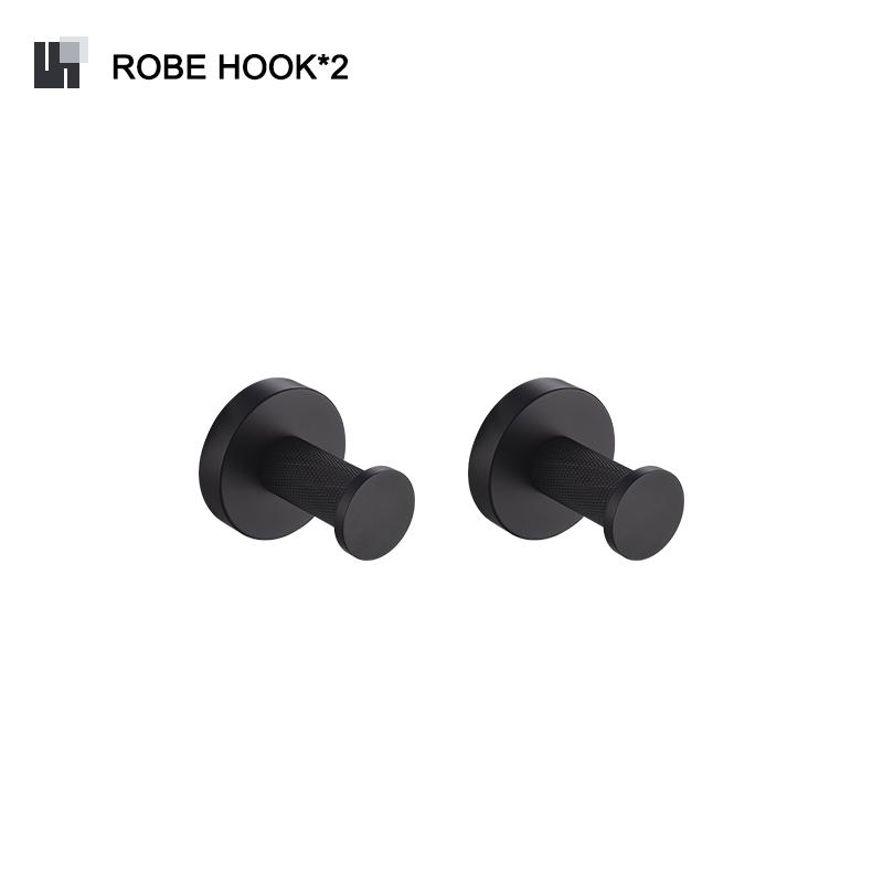 Matte Black Bathroom Stainless Steel Knurled Towel Rack Paper Holder Towel Bar Soap Dispenser Toilet Brush Hardware Accessories