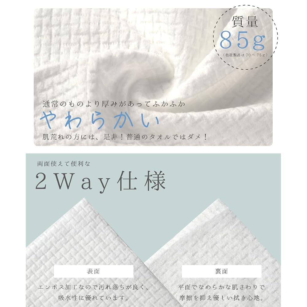 i-care Facial Towels, 60 towels x 3 sets. High-quality cleansing towels, disposable cotton towels