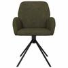 Swivel Chair Dining Room 2 pcs Faux Suede Olive Green