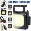 Mini LED Working Light Portable Pocket Flashlight USB Rechargeable Key Lights Lantern Camping Outside Hiking COB Strong Lamp