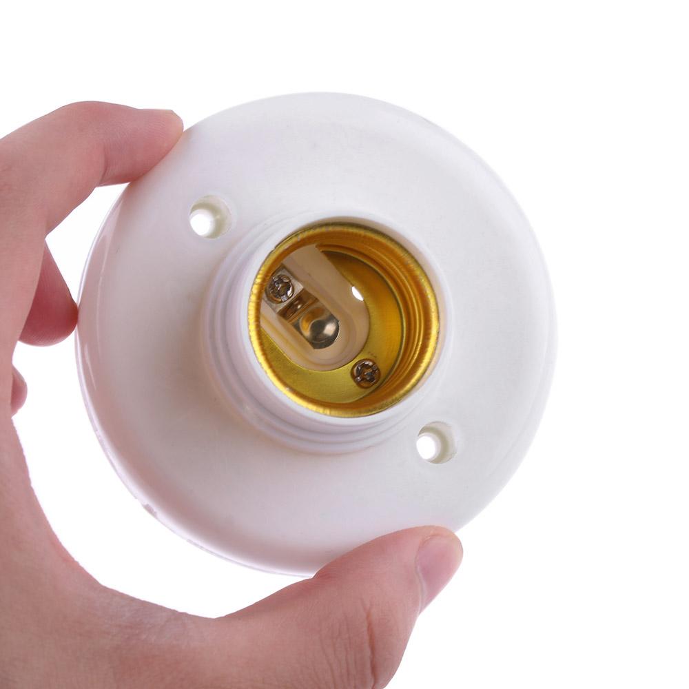 1/5PCS Bulb Parts Lamp Accessory White Bulb Holder Screw Light E27 Lamp Base Round Socket