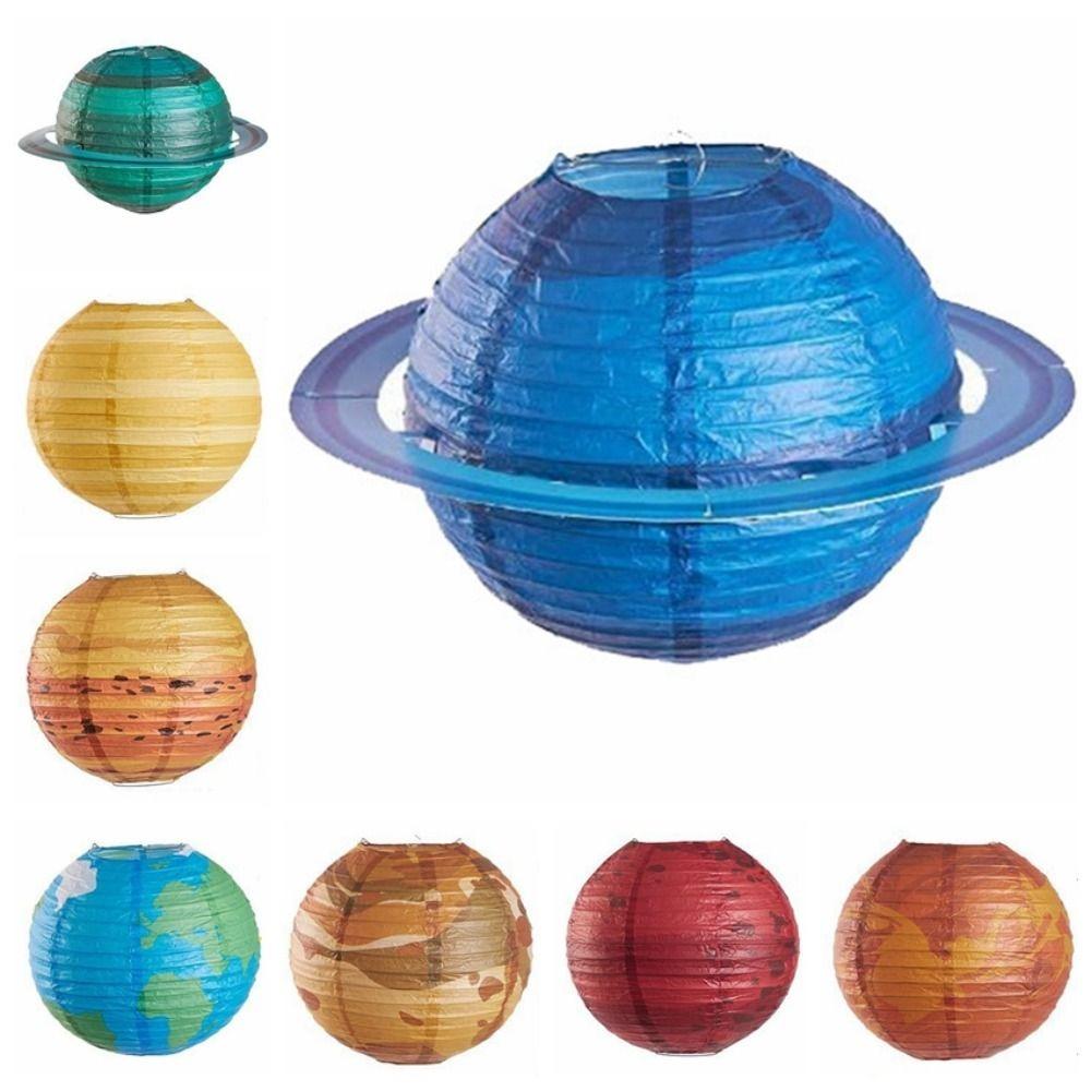 Foldable Starry Paper Lanterns Galaxy Space Theme Solar System Planet Lantern  Party