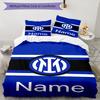 3Pcs Custom Name Inter Milan Bedding Set Duvet Cover Closure Includes 1Duvet Cover 2Pillowcases Soft And Comfortable For All Seasons