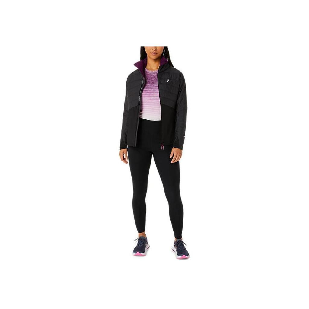 Asics Принт логотипа Завышенная талия Облегающие Спортивные длинные брюки Женские брюки Черный 2012C857-001