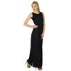 Bimba Women Long Black Maxi Dress Side Slit Casual Wear Comfort Rayon