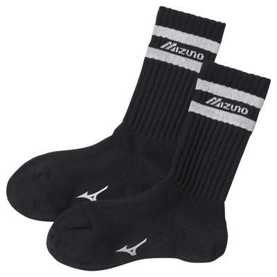 Mizuno Носки Dry Vector Regular Length, тонкий махровый материал, влагоотводящий и быстросохнущий, дизайн с логотипом и полосой, унисекс, B2JXB551, Размеры 22-
