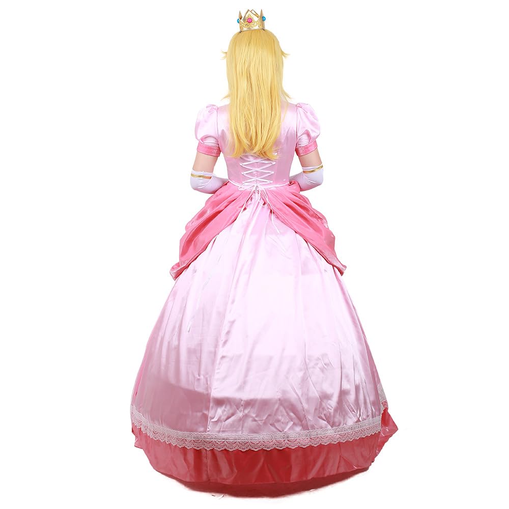 Miccostumes Костюм Принцессы Косплей Наряд Розовое Платье Роскошь с Короной Женский (M)