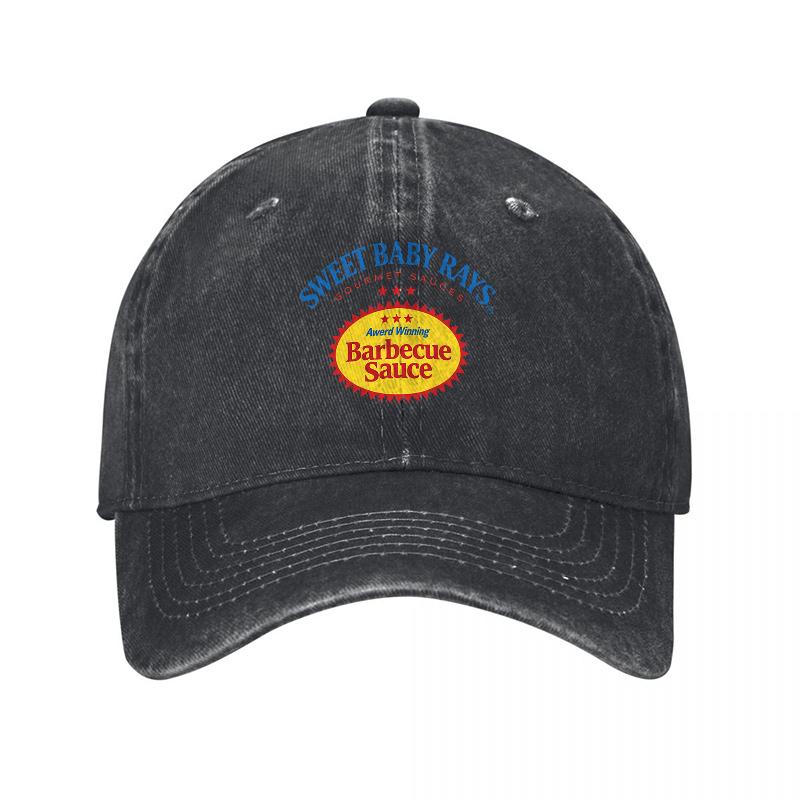Sweet Baby Rays Barbecue Sauce Washed Cotton Baseball Cap Classic Design Unisex Adjustable Fit Outdoor Style Casual Wear