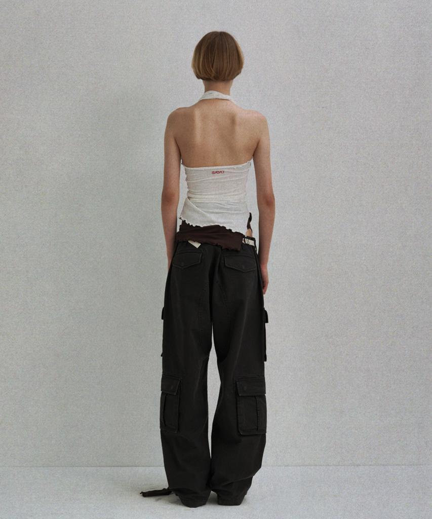 SIO Washed Cotton Canvas Cargo Pants_Charcoal