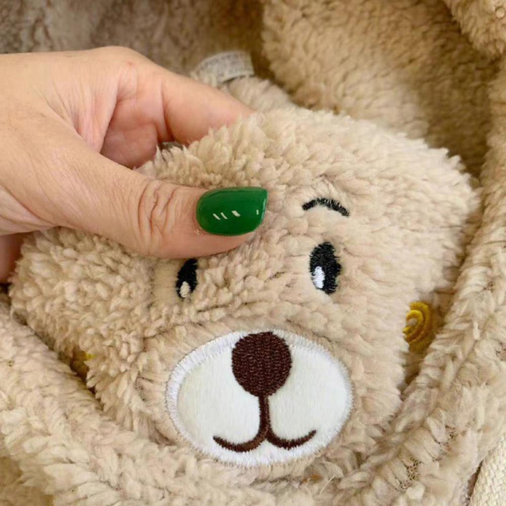 1pc Winter Cute Bear One Piece Scarf Hat For Women's Warm Plush Wind Earmuffs Bear Fabric Cycli X4G5