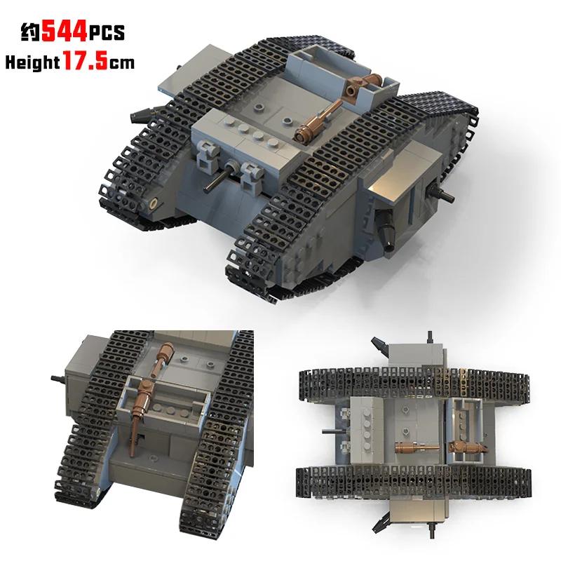 MOC WW1 Германия Военный Боевой Танк A7V Набор Строительных Блоков Mark IV Мужской и Черный Тяжелый Танк Военная Техника Кирпичики Игрушки Подарок