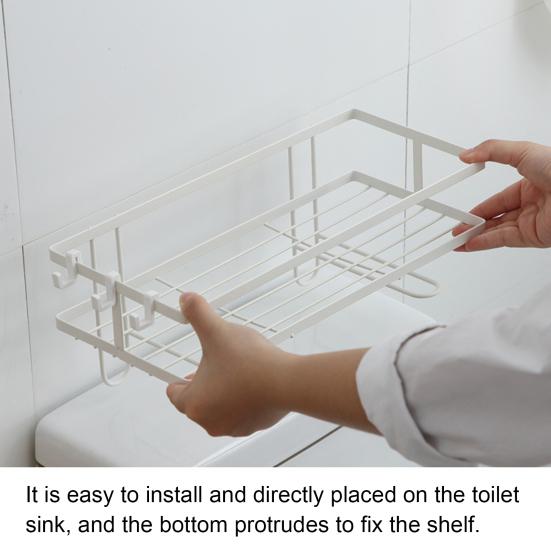 Полка для ванной комнаты Компактная полка для хранения без перфорации, простая установка в ванной комнате над унитазом для дома