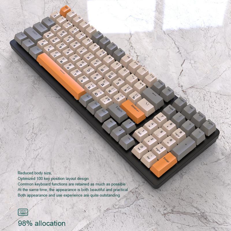 Механическая клавиатура K3, 100 клавиш, игровые клавиатуры для геймеров, игровые клавиатуры с RGB-подсветкой, проводные клавиатуры USB Type-C для настольных ПК