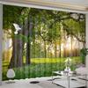 Natural Scenery Forest Landscape Lawn Tree Window Curtains Blinds For Living Room Bedroom Bathroom Kicthen Door Home Decor2Pcs