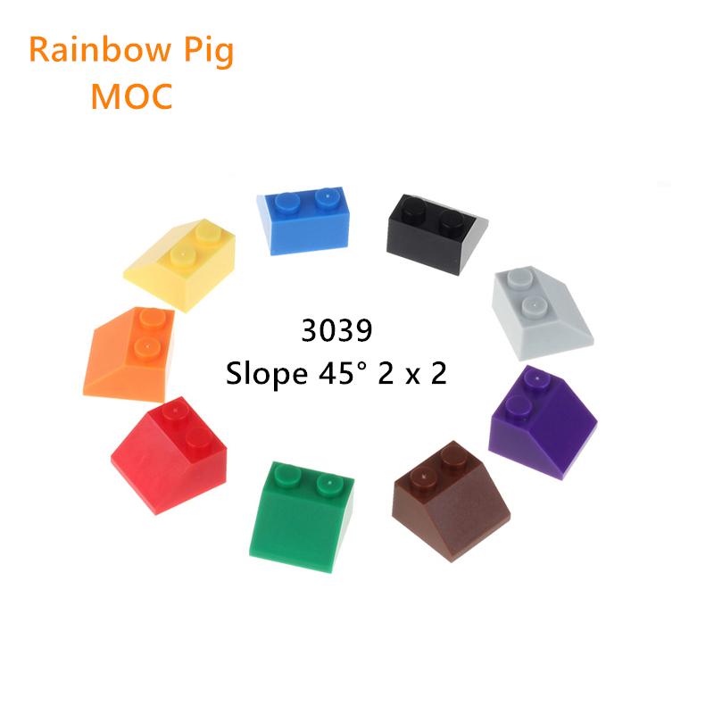 Свинья Радуга Детали MOC 3039 6277 35277 Наклон 45° 2 x 2 Совместимые Кирпичики DIY Сборка Строительные Блоки Частички Детская Головоломка Игрушка Подарок