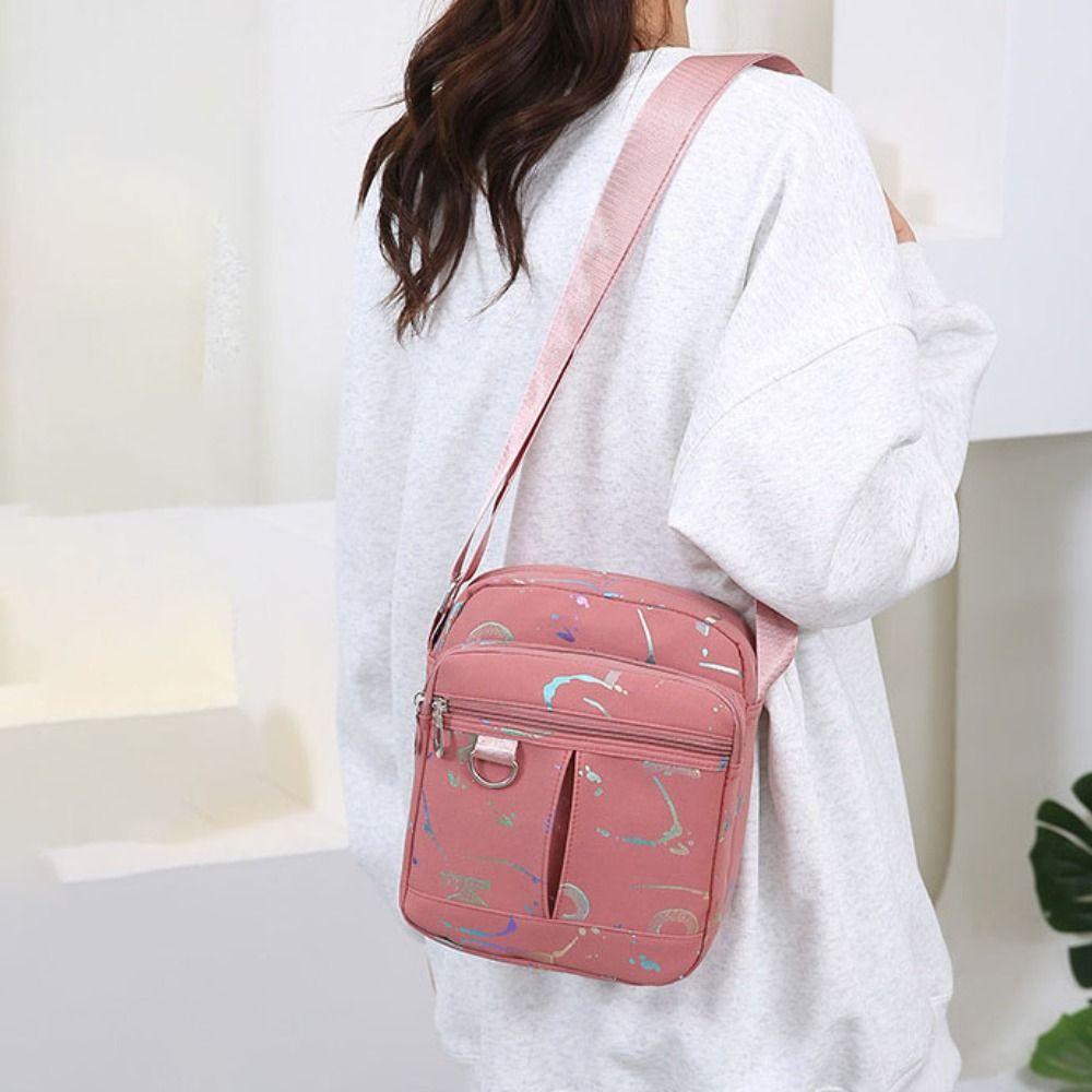 Нейлоновая сумка через плечо с принтом и несколькими карманами, легкая повседневная сумка через плечо, подарок на День матери