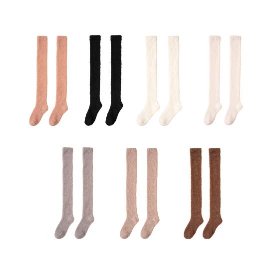 Women Thigh High Socks Extra Long Soft Leg Warmers Fuzzy Over Knee Boot Stockings Fleece Warm Plush Socks