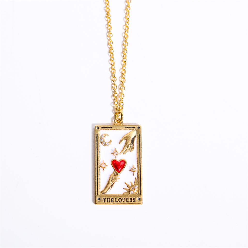 Women's Jewelry Straps Tarot Square Necklace Female Ins Jewelry Ladies