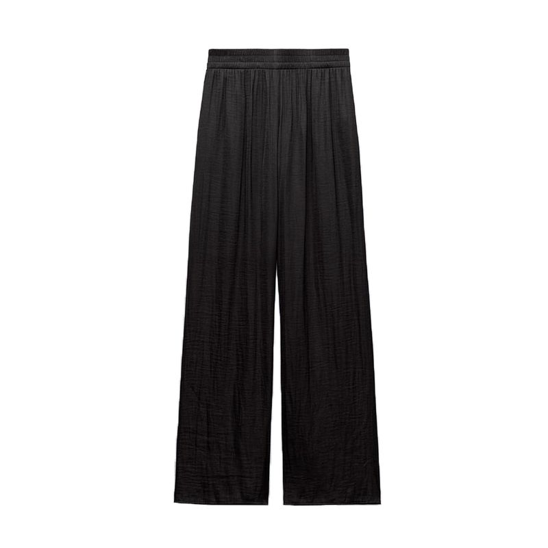 Spring New Fashion Work Clothing Pleated Decoration Casual Easiest for Match High Waist Stretch Waist Wide Leg Pants 9929049