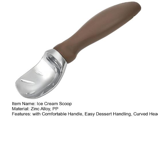 Ложка для мороженого с удобной ручкой. Прочная лопатка. Удобная обработка десертов. Изогнутая головка из нержавеющей стали.