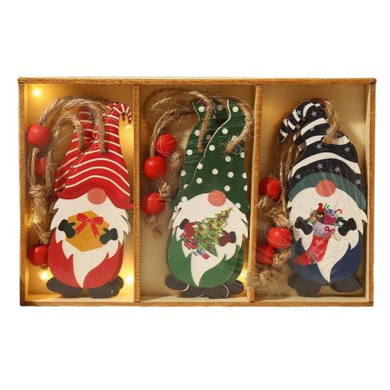 9 шт. Деревянные подвесные украшения на рождественскую елку, ручной работы, украшения в виде кукол эльфов-гномов