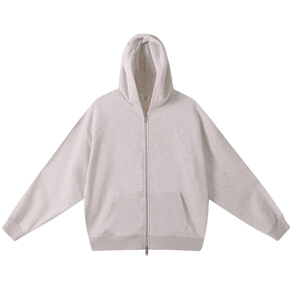 Fall Solid Color Double Zipper Hooded Sweatshirt - Trendy American Retro Loose Fit Unisex Hoodie