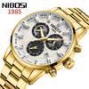 Новые модные мужские часы NIBOSI Creative Earth Literal с календарем, кварцевые часы с твердым стальным ремешком