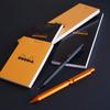 RHODIA SCRIPT Шариковая ручка двух цветов и механический алюминиевый корпус с матовой отделкой, поворотная многофункциональная ручка черного цвета, 0,5 мм ручка на масляной основе, (Черный Красный) & Карандаш 0,5 мм,