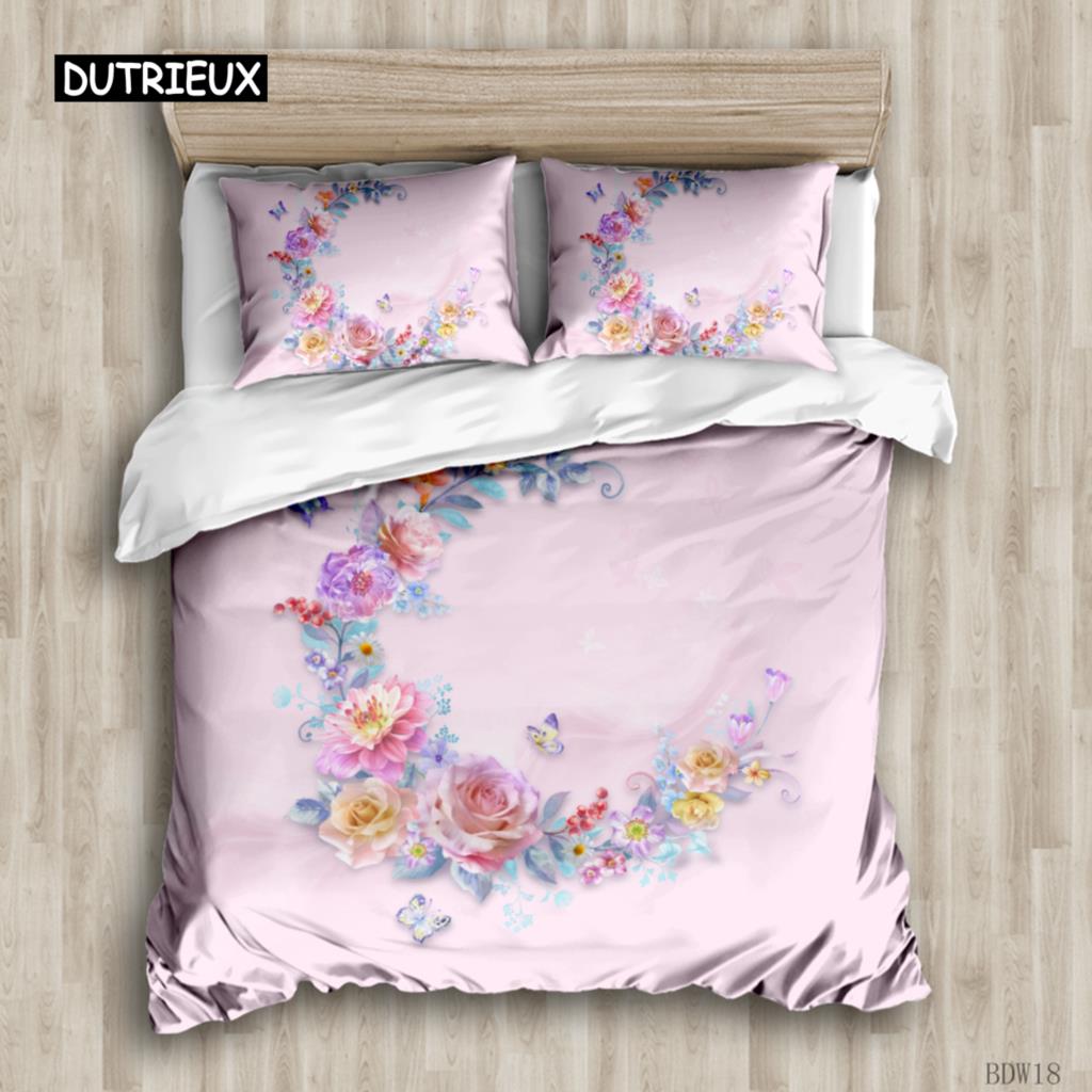 Пододеяльник с цветочным рисунком, ботанические листья, двусторонний комплект постельного белья с цветочным рисунком, натуральное растение, двуспальная кровать размера «king-size», полиэстер, одеяло