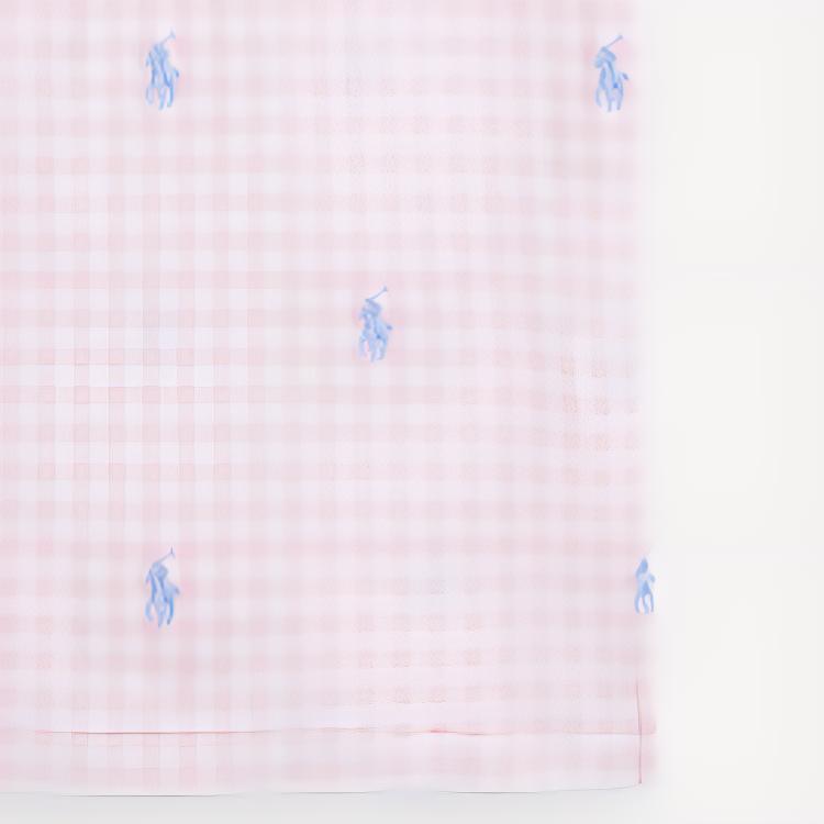 Polo Ralph Lauren SS24 Вышитый логотип в клетку Прямого покроя Разрез Короткий рукав Платье Детские платья Светло-розовый CWPODRSG3D20826-650
